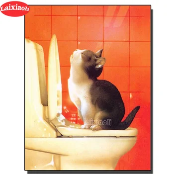Diy Diamond Embroidery toilet Cat Cross Stitch Kits Diamond Painting Set funny Animal Picture Of Rhinestones wc wall Decoration
Diy Diamond Embroidery toilet Cat Cross Stitch Kits Diamond Painting Set funny Animal Picture Of Rhinestones wc wall Decoration