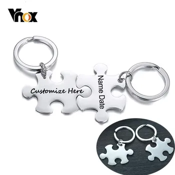 Vnox Personalized Name Date Key Chain for Women Men Puzzle Shape Glossy Stainless Steel Key Ring His and Her Set Couples Gift
Vnox Personalized Name Date Key Chain for Women Men Puzzle Shape Glossy Stainless Steel Key Ring His and Her Set Couples Gift