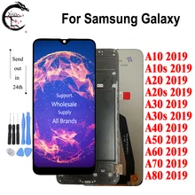 LCD pour Samsung Galaxy A80 A70 A60 A50 A40 A30 A20 A10 2019 écran avec cadre A10s A20s A30s écran LCD tactile numériseur assemblée=