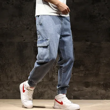 #2090 Fashion Japanese Streetwear Mens Denim Cargo Jeans Side Pockets Elastic Waist Jeans Homme Plus Size 5XL Harem Jeans Men
#2090 Fashion Japanese Streetwear Mens Denim Cargo Jeans Side Pockets Elastic Waist Jeans Homme Plus Size 5XL Harem Jeans Men
