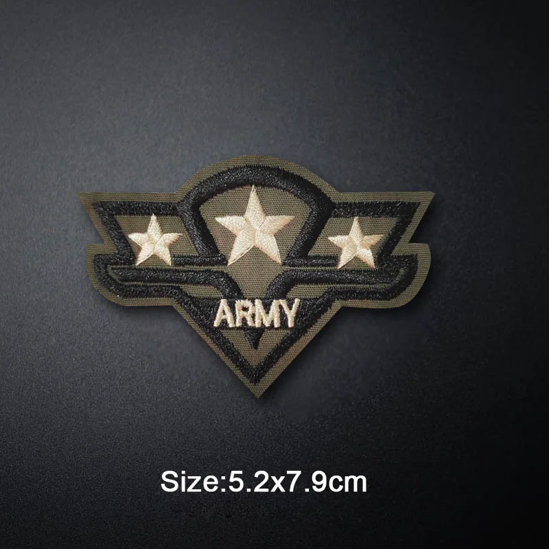 ARMY Size:5.2x7.9cm Iron On Patch Clothing Embroidered Sewing Applique Sew On Fabric Badge Apparel Accessories Patches
ARMY Size:5.2x7.9cm Iron On Patch Clothing Embroidered Sewing Applique Sew On Fabric Badge Apparel Accessories Patches
