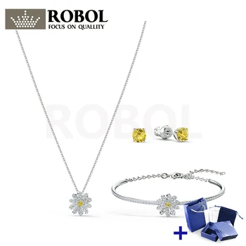 Original SWA Necklace Bracelet Earrings with Original Engraved ETERNAL FLOWER SET Box Set Woman Jewelry Gift Free Shipping
Original SWA Necklace Bracelet Earrings with Original Engraved ETERNAL FLOWER SET Box Set Woman Jewelry Gift Free Shipping
