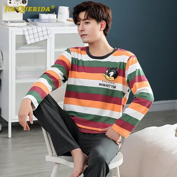 Long Sleeve Long Pants Sleepwear Fashion Casual Style Pajamas Set Pj Set Striped Homesuit Homeclothes Man Clothes Crew Neck
Long Sleeve Long Pants Sleepwear Fashion Casual Style Pajamas Set Pj Set Striped Homesuit Homeclothes Man Clothes Crew Neck