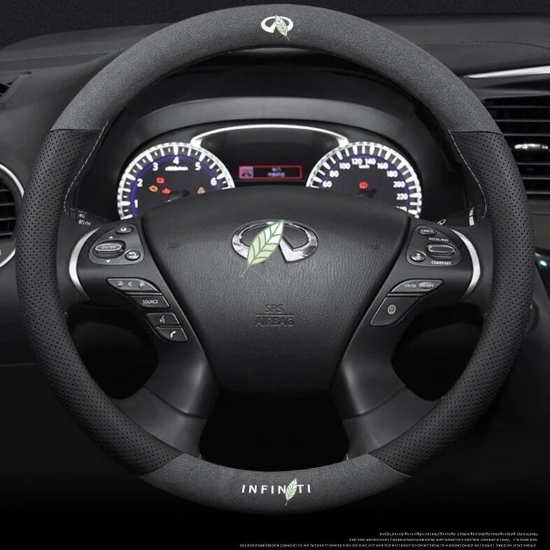 For Infiniti 3D Laser Printing Logo Cow Leather Car Steering Wheel Cover Accessories Fit QX30 Q70L Q50 QX80 Q60 QX70 QX60 QX50
For Infiniti 3D Laser Printing Logo Cow Leather Car Steering Wheel Cover Accessories Fit QX30 Q70L Q50 QX80 Q60 QX70 QX60 QX50