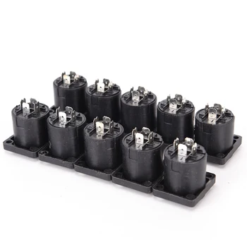 

10Pcs Speakon 4 Pole Female Jack Compatible Audio Cable Connector Socket Panel 26*31*33.6mm