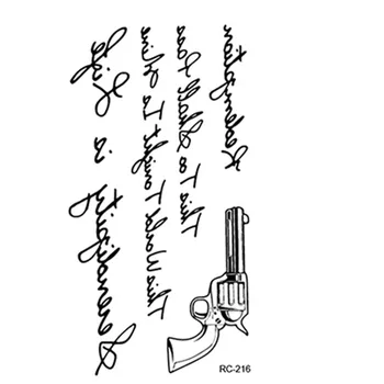 1pc Mini Waterproof Letters Gun Tattoo Pattern Temporary Tattoo Stickers Temporary Body Art
1pc Mini Waterproof Letters Gun Tattoo Pattern Temporary Tattoo Stickers Temporary Body Art