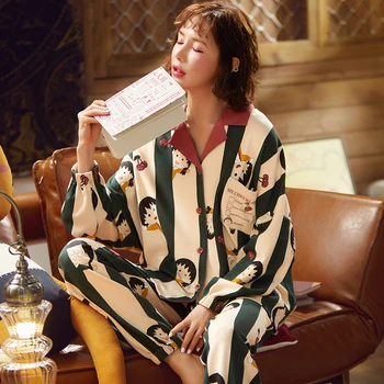 Autumn Pijamas Night Suit for Girls Home Suit for Women's Pajamas Cotton Sleepwear Warm Nightwear Long Sleeve winter pyjamas
Autumn Pijamas Night Suit for Girls Home Suit for Women's Pajamas Cotton Sleepwear Warm Nightwear Long Sleeve winter pyjamas