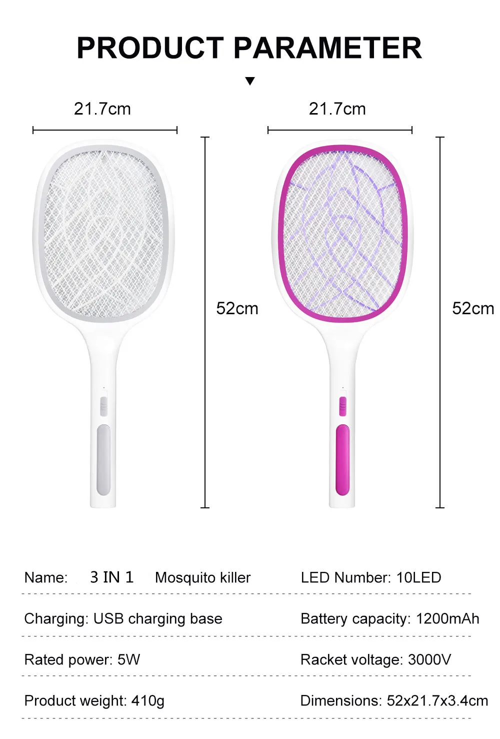 3 IN 1 10/6/4 LED Trap Mosquito Killer Lamp 3000V Electric Bug Zapper USB Rechargeable Summer Fly Swatter Trap Flies Insect 3 IN 1 10/6/4 LED Trap Mosquito Killer Lamp 3000V Electric Bug Zapper USB Rechargeable Summer Fly Swatter Trap Flies Insect