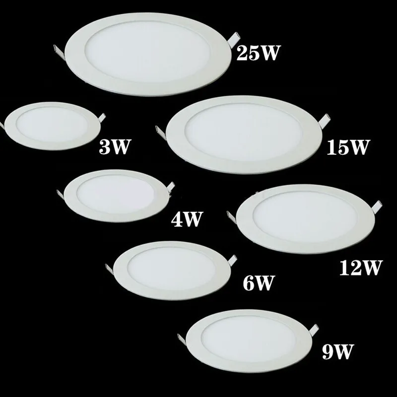 

Dimmable LED Panel Light Ultra Thin Ceiling Recessed Downlight 3w 4w 6w 9w 12w 15w 25w Round LED Spot Light AC85-265V