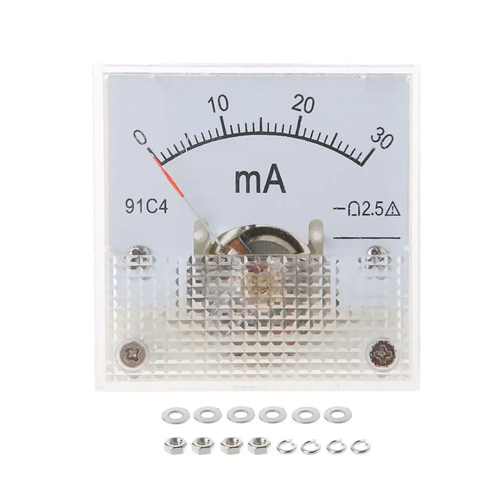 91C4 Ammeter DC Analog Current Meter Panel Mechanical Pointer Type 1/2/3/5/10/20/30/50/100/200/300/500mA A
91C4 Ammeter DC Analog Current Meter Panel Mechanical Pointer Type 1/2/3/5/10/20/30/50/100/200/300/500mA A