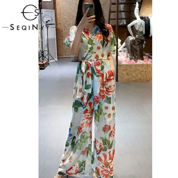 SEQINYY Holiday Jumpsuit 2020 Summer Spring New Fashion Design Women Short Sleeve Flowers Print Loose Blue Long Jumpsuit Runway
SEQINYY Holiday Jumpsuit 2020 Summer Spring New Fashion Design Women Short Sleeve Flowers Print Loose Blue Long Jumpsuit Runway