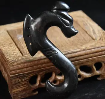 Hongshan culture archaize black iron meteorite sculpture Jade pig dragon statue #2
Hongshan culture archaize black iron meteorite sculpture Jade pig dragon statue #2