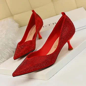 Rhinestone Women Fashion Pumps Pointed Toe Ladies Sexy High Heels Slip On Spring Summer Shoes Woman Party Wedding Shoes DX15
Rhinestone Women Fashion Pumps Pointed Toe Ladies Sexy High Heels Slip On Spring Summer Shoes Woman Party Wedding Shoes DX15