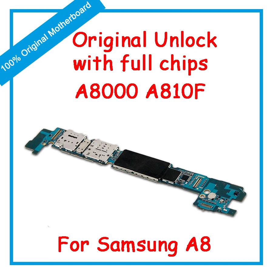 Unlock Motherboard For Samsung A8 A8000 A810F Original MainBoard Logic Board Android system With Chips
Unlock Motherboard For Samsung A8 A8000 A810F Original MainBoard Logic Board Android system With Chips