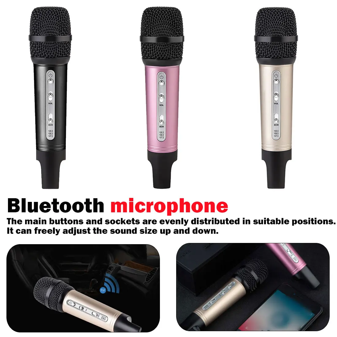Mini car handheld microphone wireless bluetooth mobile phone universal for people of all ages
Mini car handheld microphone wireless bluetooth mobile phone universal for people of all ages