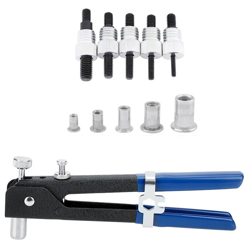 M3-M8 Blind Rivet Nuts Threaded Insert And Rivet Guntool Rivnut Nutsert Riveting Kit Tool
