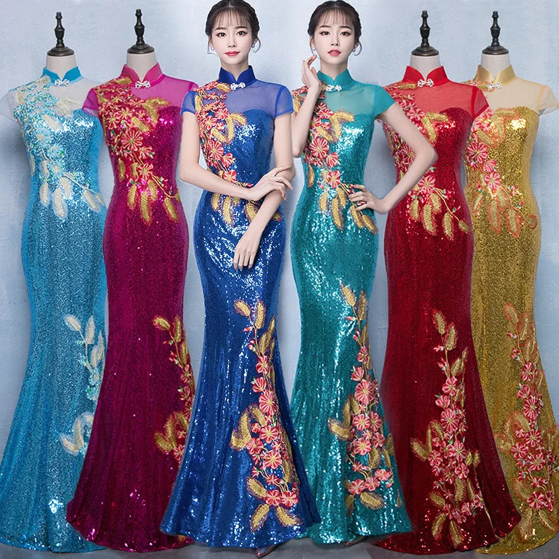 Evening dress female 2020 new banquet temperament noble pomp queen simple and generous host dress performance clothes
Evening dress female 2020 new banquet temperament noble pomp queen simple and generous host dress performance clothes