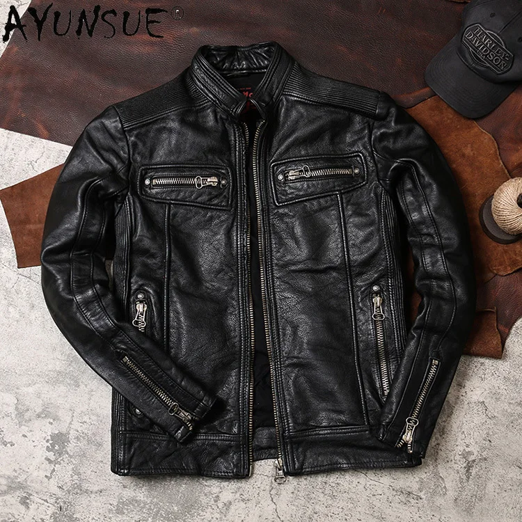 AYUNSUE Winter Men Jacket Motorcycle Clothes Genuine Leather Men's Clothing Real Cow Jackets Autumn Coat 2020 Ropa Hombre LXR426
AYUNSUE Winter Men Jacket Motorcycle Clothes Genuine Leather Men's Clothing Real Cow Jackets Autumn Coat 2020 Ropa Hombre LXR426