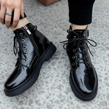 Genuine Leather Brand New Fashion Drop ship Autumn Winter Shoes Woman Ankle Boots cow skin patent leather Cool Motorcycles Boots
Genuine Leather Brand New Fashion Drop ship Autumn Winter Shoes Woman Ankle Boots cow skin patent leather Cool Motorcycles Boots