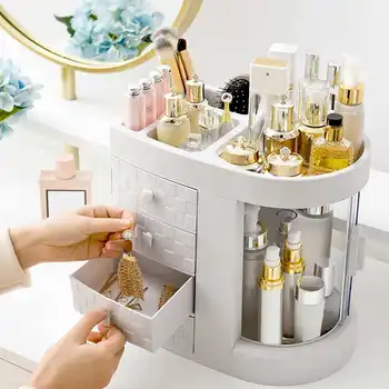 Desktop Large Capacity Drawer Dressing Lipstick Makeup Organizer Storage Box Case Rotatable Cosmetics Storage Box Rack White
Desktop Large Capacity Drawer Dressing Lipstick Makeup Organizer Storage Box Case Rotatable Cosmetics Storage Box Rack White