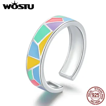 WOSTU Enamel Ring Real 925 Sterling Silver Geometric Open Size Finger Rings for Women Fashion Gift Jewelry CTR126
WOSTU Enamel Ring Real 925 Sterling Silver Geometric Open Size Finger Rings for Women Fashion Gift Jewelry CTR126