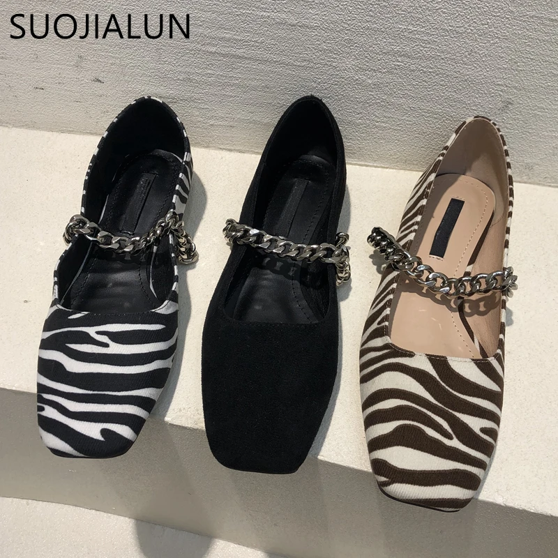SUOJIALUN Women Zebra Pattern Ballet Brand Design Luxury Chain Square Toe Shallow Flats Shoes Women Slip-on Loafers Casual Shoes
SUOJIALUN Women Zebra Pattern Ballet Brand Design Luxury Chain Square Toe Shallow Flats Shoes Women Slip-on Loafers Casual Shoes