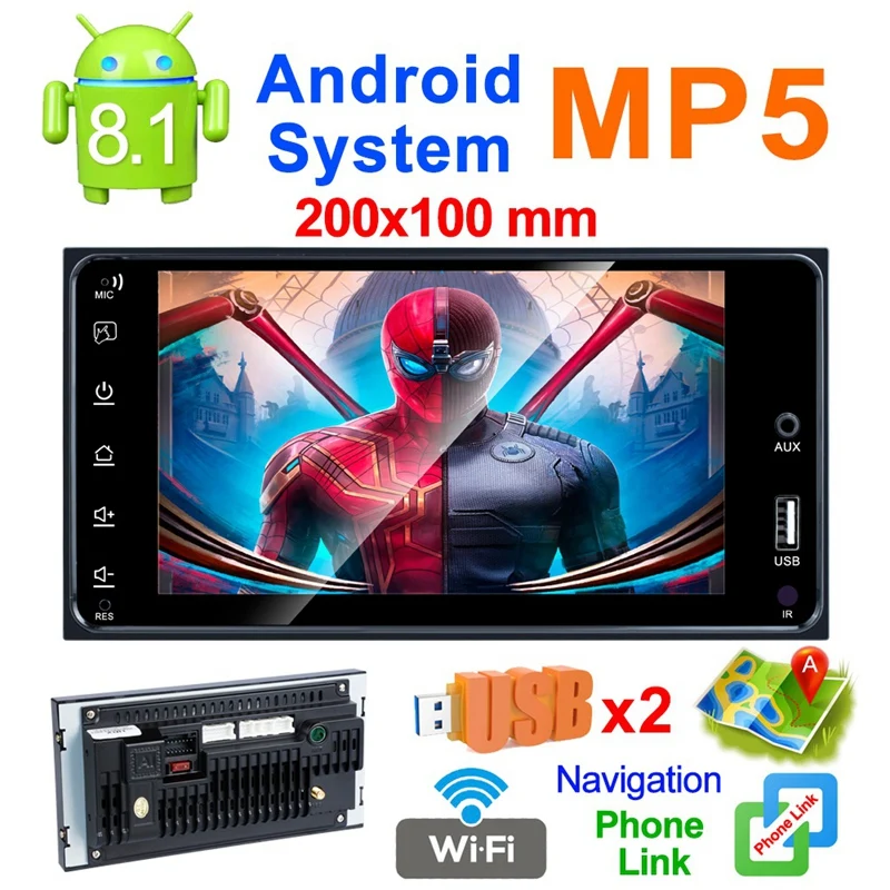 Android 8.1 Car Radio Gps Navigation 2 Din 7 Inch Car Mp5 Multimedia Player Wifi Bluetooth for Toyota
Android 8.1 Car Radio Gps Navigation 2 Din 7 Inch Car Mp5 Multimedia Player Wifi Bluetooth for Toyota
