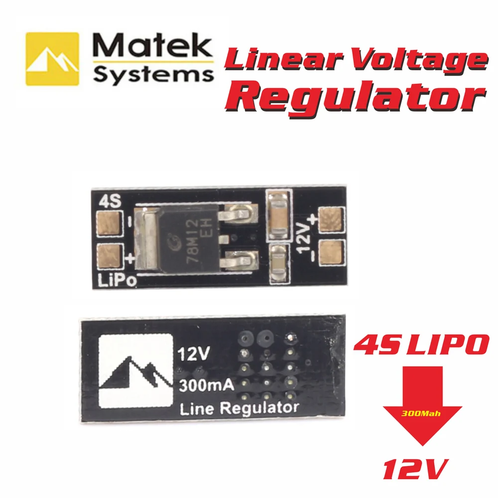 Matek 4S Lipo To 12V Linear Voltage Regulator Regulate Module For FPV Camera Multicopter
Matek 4S Lipo To 12V Linear Voltage Regulator Regulate Module For FPV Camera Multicopter