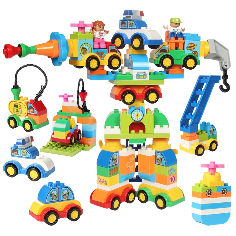 126Pcs DIY Car Robot Big Size Building Blocks Compatible with Duploed Blocks Creative Assembly Big Bricks Toys For Children Gift
126Pcs DIY Car Robot Big Size Building Blocks Compatible with Duploed Blocks Creative Assembly Big Bricks Toys For Children Gift