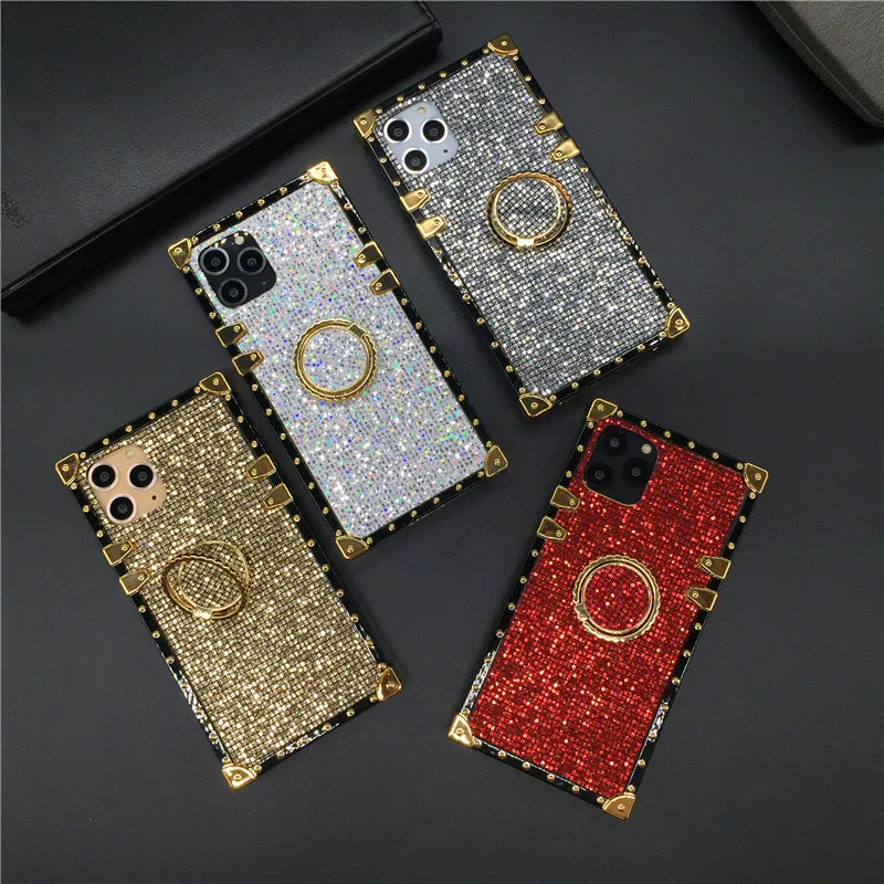 Luxury Glitter Phone Cover Soft Square Case for Samsung Galaxy A42 A52 A72 A22 A10S A20E J6 A31 A32 A12 M30 M31 M21 M51 M30S | Мобильные