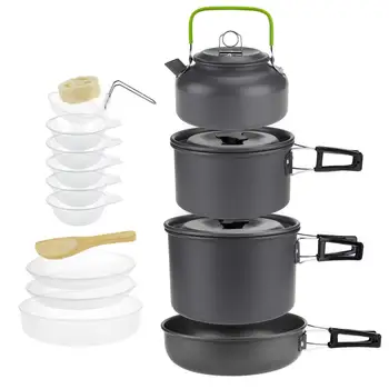 Camping Cookware Set Aluminum Nonstick Portable Outdoor Tableware Kettle Pot Cookset Cooking Pan Bowl for Hiking BBQ Picnic
Camping Cookware Set Aluminum Nonstick Portable Outdoor Tableware Kettle Pot Cookset Cooking Pan Bowl for Hiking BBQ Picnic