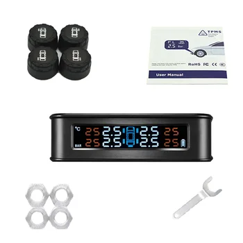 TPMS Receiver Wireless Solar Power LCD Sensor Alarm + 4 External Sensors Car Tire Pressure Alarm System
TPMS Receiver Wireless Solar Power LCD Sensor Alarm + 4 External Sensors Car Tire Pressure Alarm System