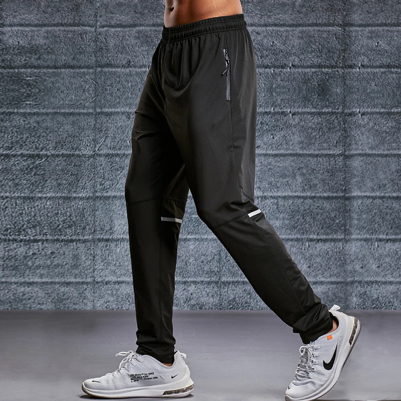 Фото Sports pants men autumn winter loose quick drying Pocket zipper casual health thin running fitness trousers |
