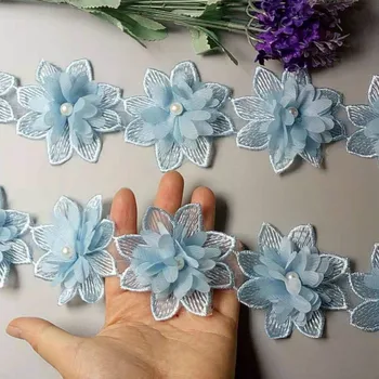 2 yard Sky Blue Rose Flower Pearl Chiffon Embroidered Lace Trim Ribbon Fabric Sewing Craft Patchwork Handmade for Costume Decor
2 yard Sky Blue Rose Flower Pearl Chiffon Embroidered Lace Trim Ribbon Fabric Sewing Craft Patchwork Handmade for Costume Decor