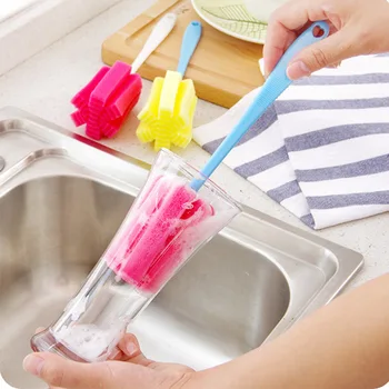Sponge Cleaner Long Handle Brush Glass Milk Bottle Cups Kitchen Wash Tool Ponge Brush for Wineglass Bottle Coffe Tea Glass Cup
Sponge Cleaner Long Handle Brush Glass Milk Bottle Cups Kitchen Wash Tool Ponge Brush for Wineglass Bottle Coffe Tea Glass Cup