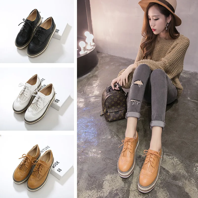 2019 Spring Platform Flat New Style Shoes Women's Thick Bottomed Single Shoes Lace-up Cloth luo feng round-Toe British-Style Cas
2019 Spring Platform Flat New Style Shoes Women's Thick Bottomed Single Shoes Lace-up Cloth luo feng round-Toe British-Style Cas