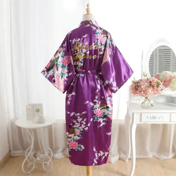 Silk Satin Wedding Bride Robe Maid Of The Honor Robes Floral Bathrobe Kimono Robes Sexy Night Sleepwear Dressing Gown 
Silk Satin Wedding Bride Robe Maid Of The Honor Robes Floral Bathrobe Kimono Robes Sexy Night Sleepwear Dressing Gown