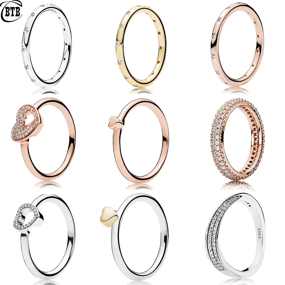 NEW Original 100% 925 Sterling Silver Rings For Women Rose Gold Heart Shape Fashion DIY Jewelry Pan Wedding Ring
NEW Original 100% 925 Sterling Silver Rings For Women Rose Gold Heart Shape Fashion DIY Jewelry Pan Wedding Ring