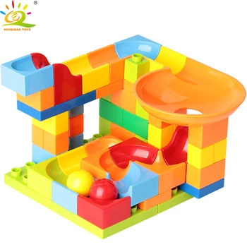 HUIQIBAO 52Pcs Maze Race Ball Track Slide Big Size Building Blocks Duploed Educational city Construction Bricks Toy for children 
HUIQIBAO 52Pcs Maze Race Ball Track Slide Big Size Building Blocks Duploed Educational city Construction Bricks Toy for children