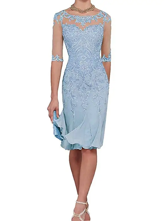 New Half Sleeve Chiffon Mother of The Bride Dresses 2020 Knee Length Mother Formal Dress Party Dinner Prom Gowns robe de soriee
New Half Sleeve Chiffon Mother of The Bride Dresses 2020 Knee Length Mother Formal Dress Party Dinner Prom Gowns robe de soriee