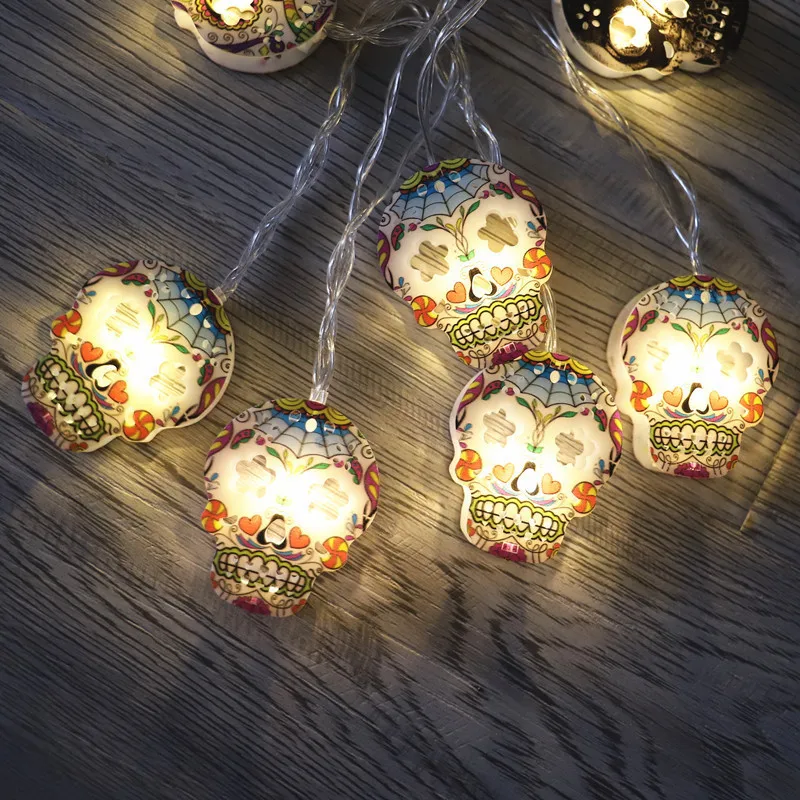 2020 Halloween Painted Skull LED Light Party Festival Decorations Skeleton House Decor Terrifying Fixed Flashed String Lighting
2020 Halloween Painted Skull LED Light Party Festival Decorations Skeleton House Decor Terrifying Fixed Flashed String Lighting
