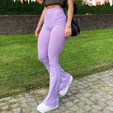 Purple Ribbed Gothic Y2K Joggers Women Knitted Flare Pants Slim High Waist Aesthetic Trousers Female Vintage 90s Sweatpants
Purple Ribbed Gothic Y2K Joggers Women Knitted Flare Pants Slim High Waist Aesthetic Trousers Female Vintage 90s Sweatpants