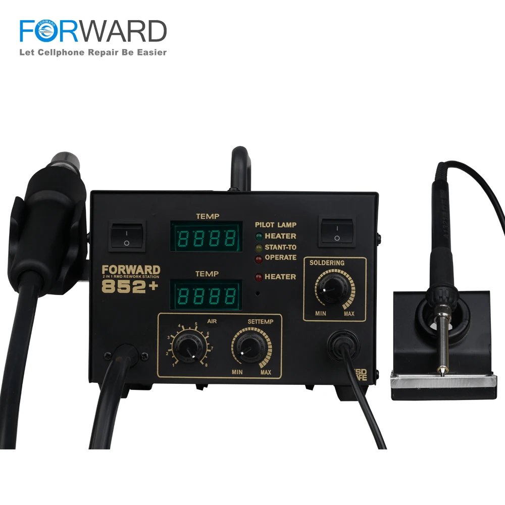 High Quality 852+ Heat Gun And Soldering Iron Combination 2 in 1 Repair Station
High Quality 852+ Heat Gun And Soldering Iron Combination 2 in 1 Repair Station