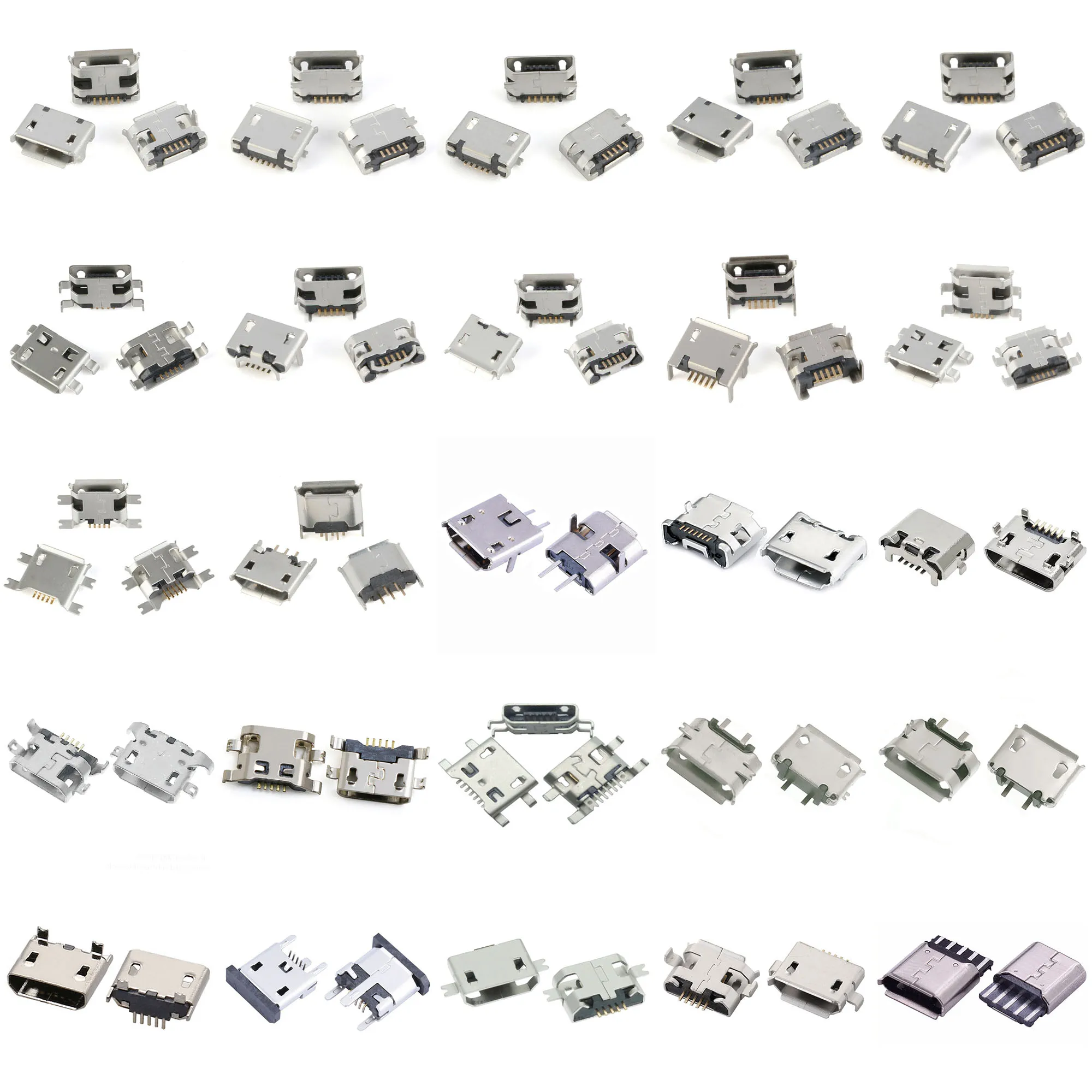 

25 models, 50 each Micro USB 2Pin 5Pin 7Pin SMT SMD DIP Power Charging Socket Connector Port Type B Female Power Jack Dock