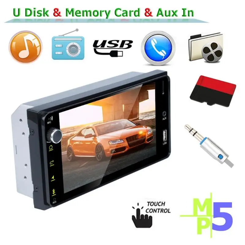RK-7180 MP5 Player 7 inch 2 DIN Touch Screen USB Car Stereo FM Radio Bidirectional RCA Audio Output Function for Toyota
RK-7180 MP5 Player 7 inch 2 DIN Touch Screen USB Car Stereo FM Radio Bidirectional RCA Audio Output Function for Toyota