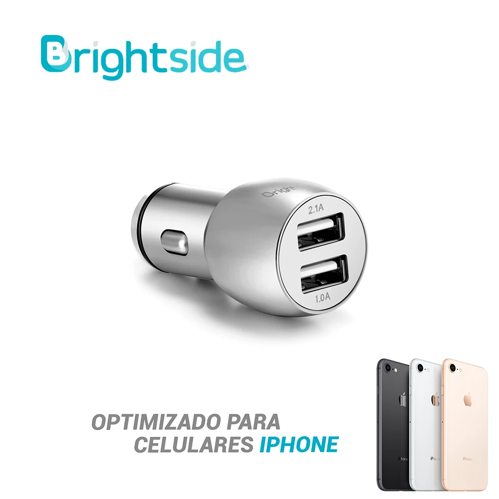 Brightside USB Car Charger Adapter 3.1A Auto Vehicle Metal Charger For Smart Phone/Tablet
Brightside USB Car Charger Adapter 3.1A Auto Vehicle Metal Charger For Smart Phone/Tablet