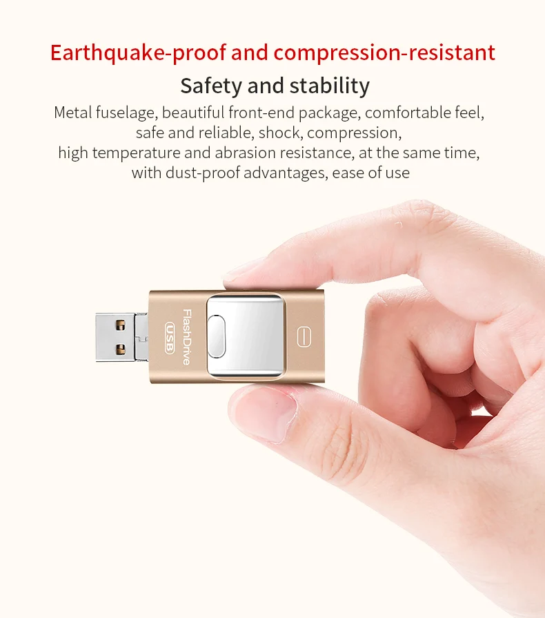 

Otg USB Flash Drive 3 in1 For iPhone X/8/7/7 Plus/6/6s/5/SE/ipad Usb Flash 3.0 Pendrive HD Usb Stick 16GB 32GB 64GB 128GB 256GB