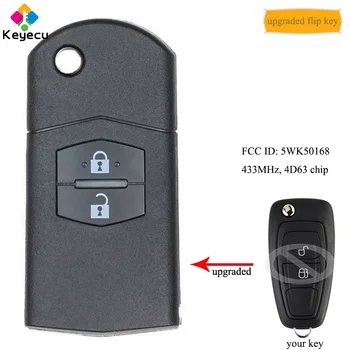 KEYECU Upgraded Flip Remote Control Car Key With 2 Buttons 433MHz 4D63 Chip for Mazda BT-50 2011 2012 2013 2014 2015, 5WK50168
KEYECU Upgraded Flip Remote Control Car Key With 2 Buttons 433MHz 4D63 Chip for Mazda BT-50 2011 2012 2013 2014 2015, 5WK50168