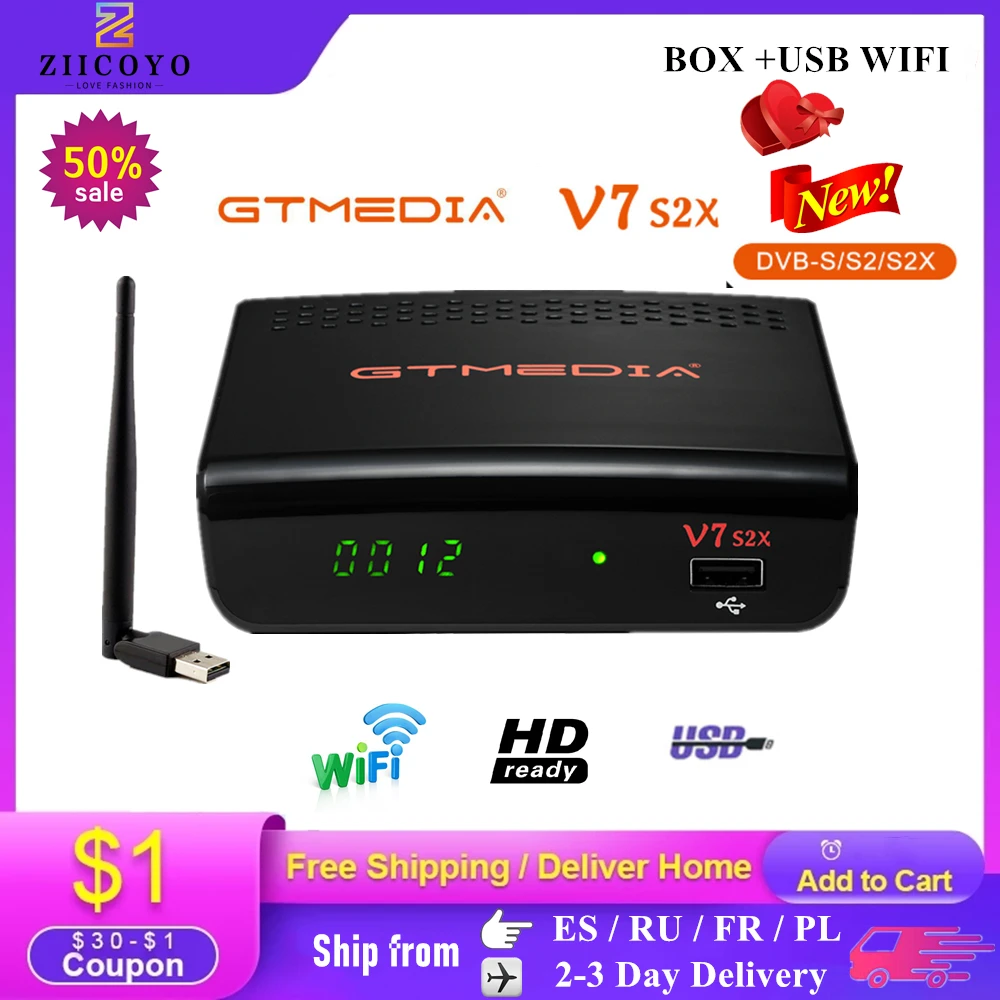 Original GTmedia V7 S2X DVB-S/S2+USB WIFI FULL HD 1080P multi-stream Upgrade from Freesat V7S GTMEDIA V7S HD Satellite Receive
Original GTmedia V7 S2X DVB-S/S2+USB WIFI FULL HD 1080P multi-stream Upgrade from Freesat V7S GTMEDIA V7S HD Satellite Receive