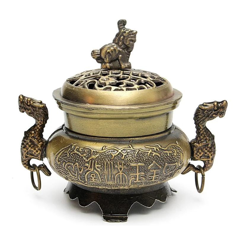 HAlloy Incense Burner Double Dragon Style Hollow Aromatherapy Censer Ome Office Teahouse Buddhism Decoration Meditation Aid-slee
HAlloy Incense Burner Double Dragon Style Hollow Aromatherapy Censer Ome Office Teahouse Buddhism Decoration Meditation Aid-slee